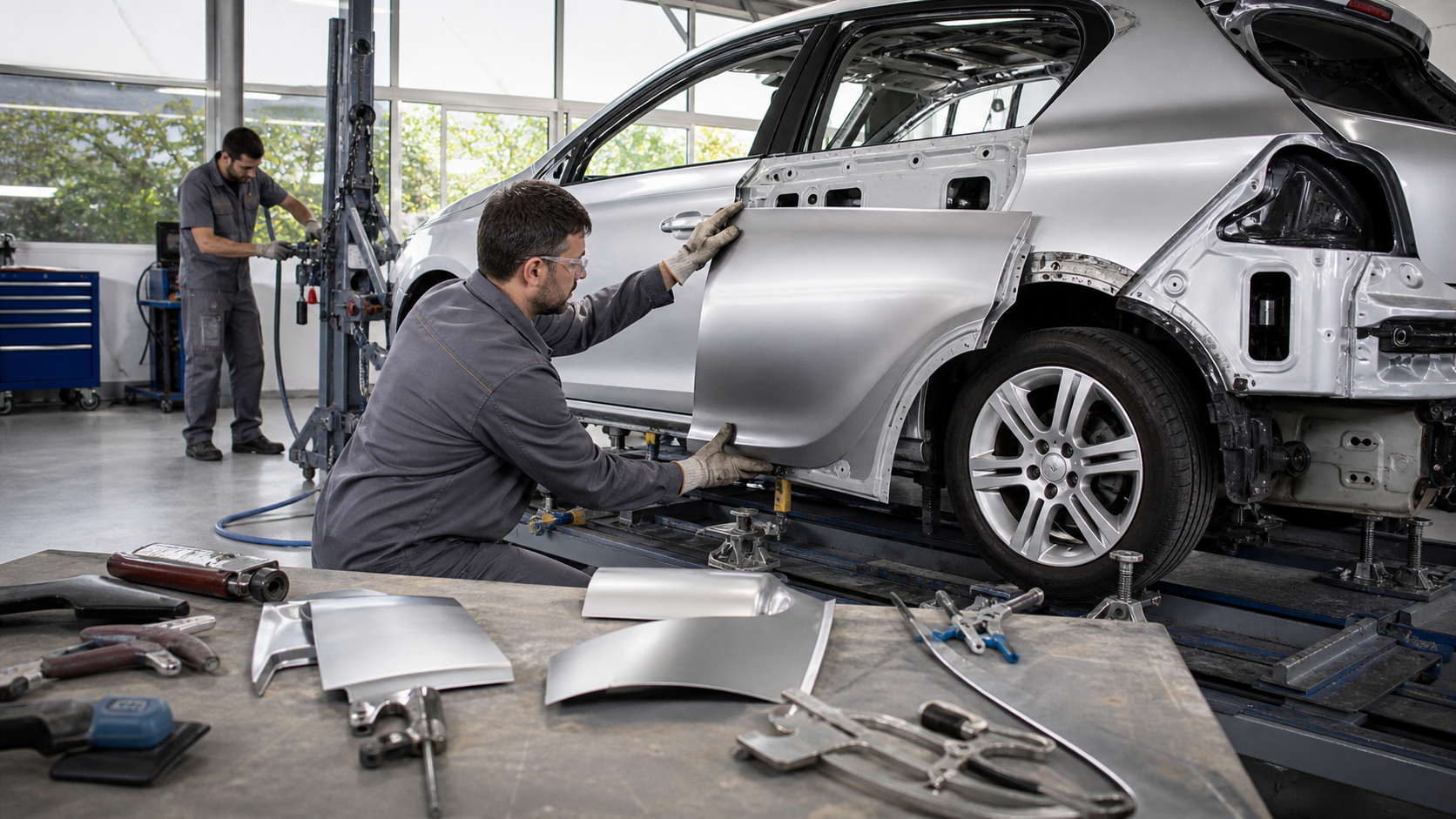 Como a reposição de peças laterais ajuda na recuperação da estrutura do carro